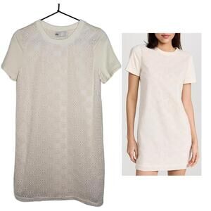 Tory Burch Women's Sz S Ivory Logo Lace T-Shirt Dress